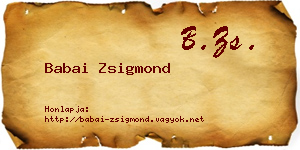 Babai Zsigmond névjegykártya